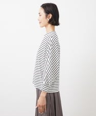FMKGB10160 MICHEL KLEIN(ミッシェルクラン) ドルマンスリーブボーダーカットソー ホワイト×ブラック