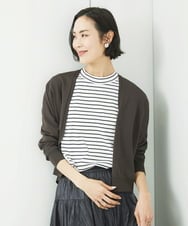 FMKGB10160 MICHEL KLEIN(ミッシェルクラン) ドルマンスリーブボーダーカットソー ホワイト×ブラック