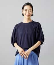 FMKGD01150 MICHEL KLEIN(ミッシェルクラン) 袖ギャザープルオーバー ネイビー