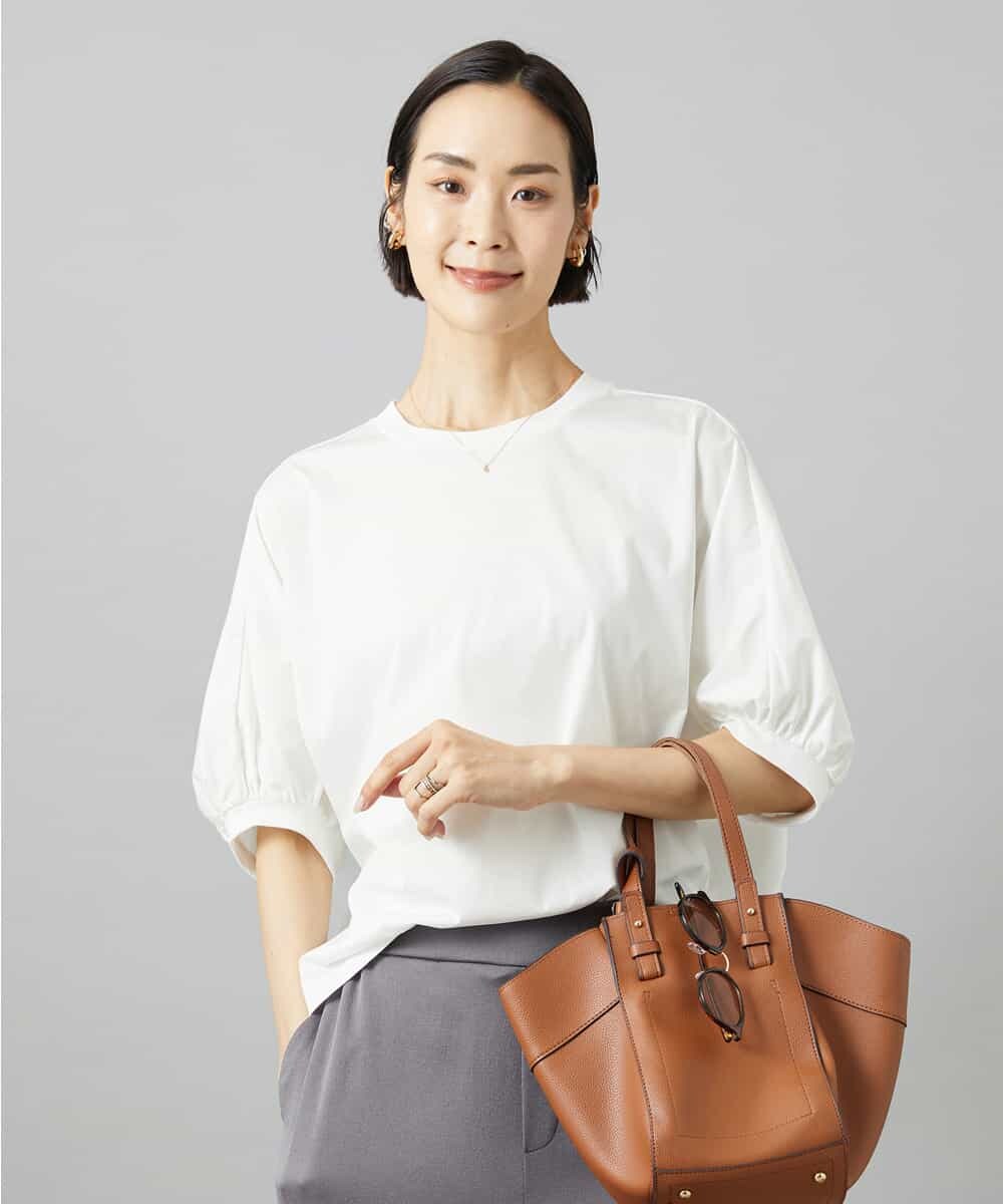 FMKGD01150 MICHEL KLEIN(ミッシェルクラン) 袖ギャザープルオーバー パープル