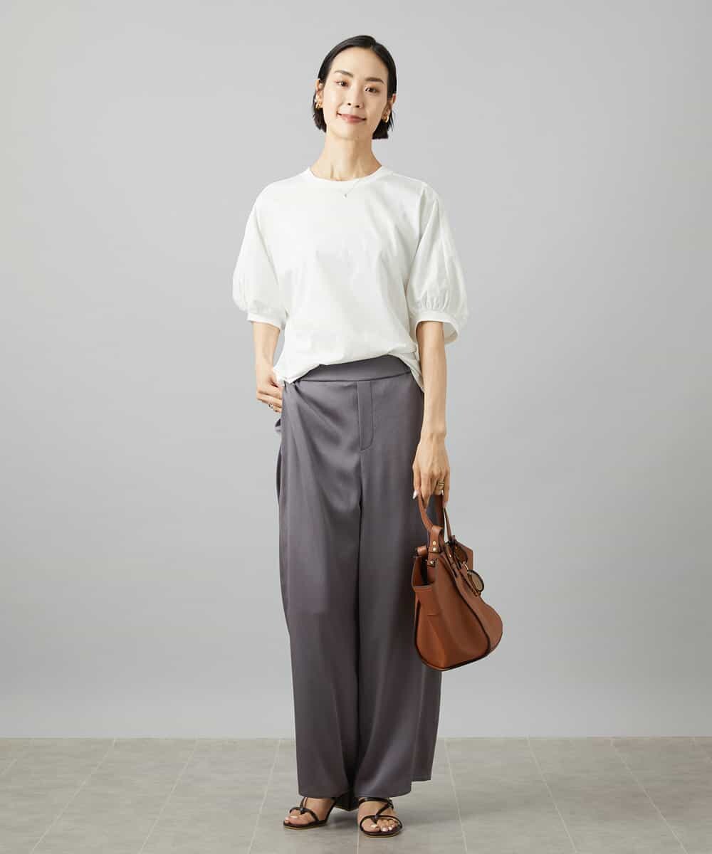 FMKGD01150 MICHEL KLEIN(ミッシェルクラン) 袖ギャザープルオーバー パープル