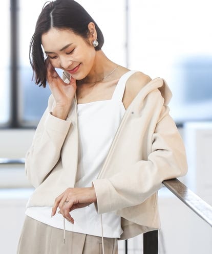 FMKGD02110 MICHEL KLEIN [遮熱効果素材]スクエアネックタンクトップ