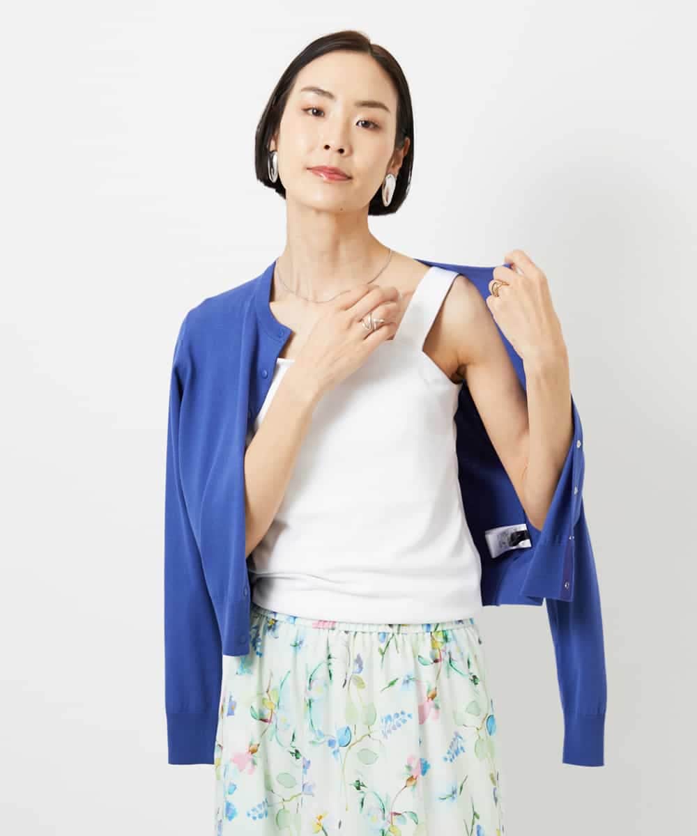 FMKGD02110 MICHEL KLEIN(ミッシェルクラン) [遮熱効果素材]スクエアネックタンクトップ ホワイト