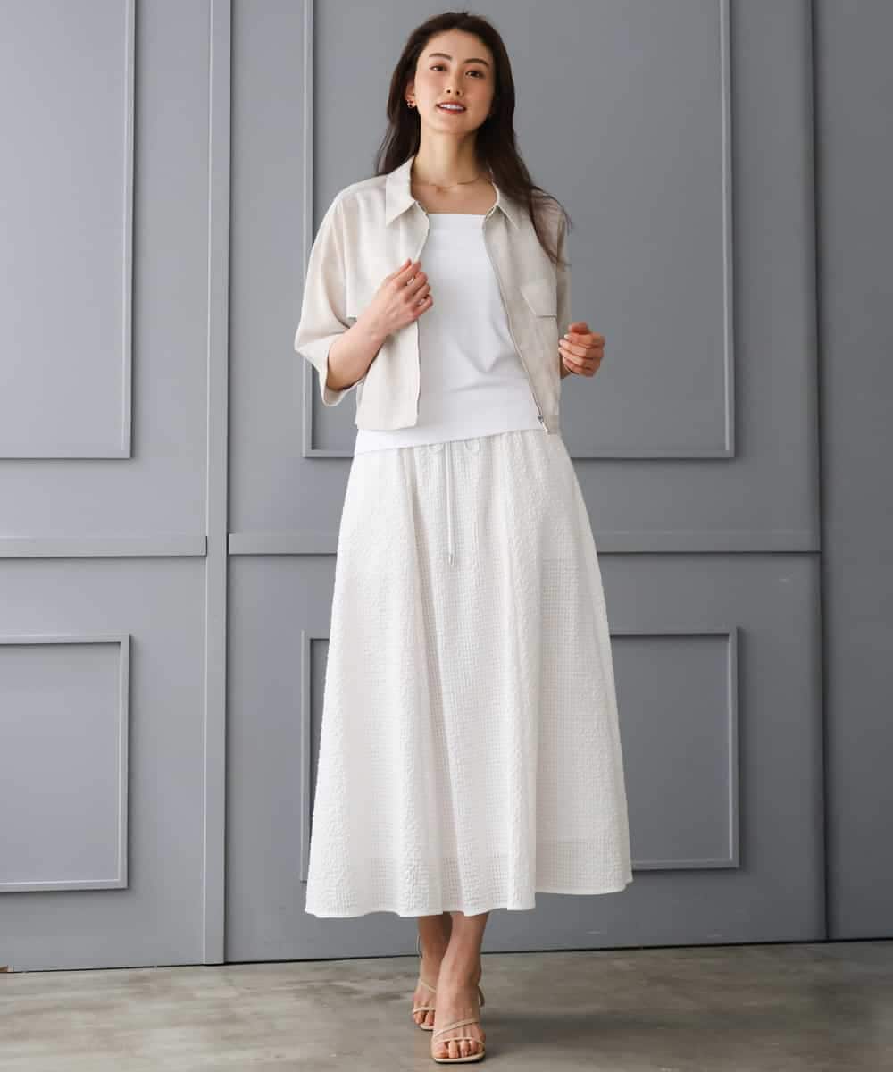 FMKGD02110 MICHEL KLEIN(ミッシェルクラン) [遮熱効果素材]スクエアネックタンクトップ ホワイト