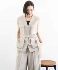 FMKGD02110 MICHEL KLEIN(ミッシェルクラン) [遮熱効果素材]スクエアネックタンクトップ ホワイト