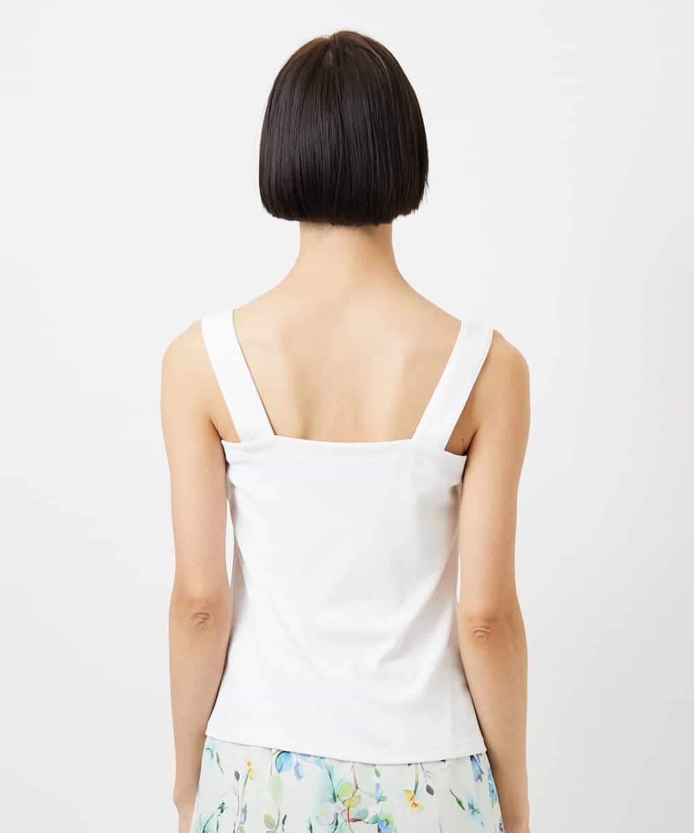 FMKGD02110 MICHEL KLEIN(ミッシェルクラン) [遮熱効果素材]スクエアネックタンクトップ ホワイト