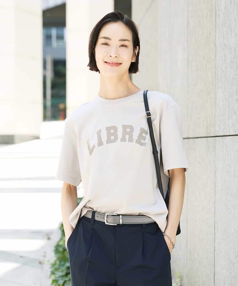 FMKGD02140 MICHEL KLEIN(ミッシェルクラン) ボクシ―ロゴＴシャツ ライトグレー