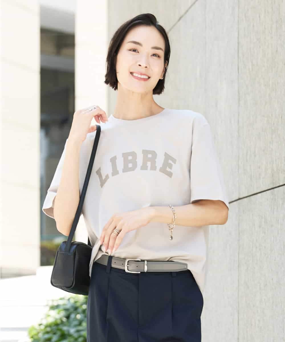 FMKGD02140 MICHEL KLEIN(ミッシェルクラン) ボクシ―ロゴＴシャツ ライトグレー