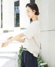 FMKGD02140 MICHEL KLEIN(ミッシェルクラン) ボクシ―ロゴＴシャツ ライトグレー
