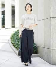 FMKGD02140 MICHEL KLEIN(ミッシェルクラン) ボクシ―ロゴＴシャツ ライトグレー