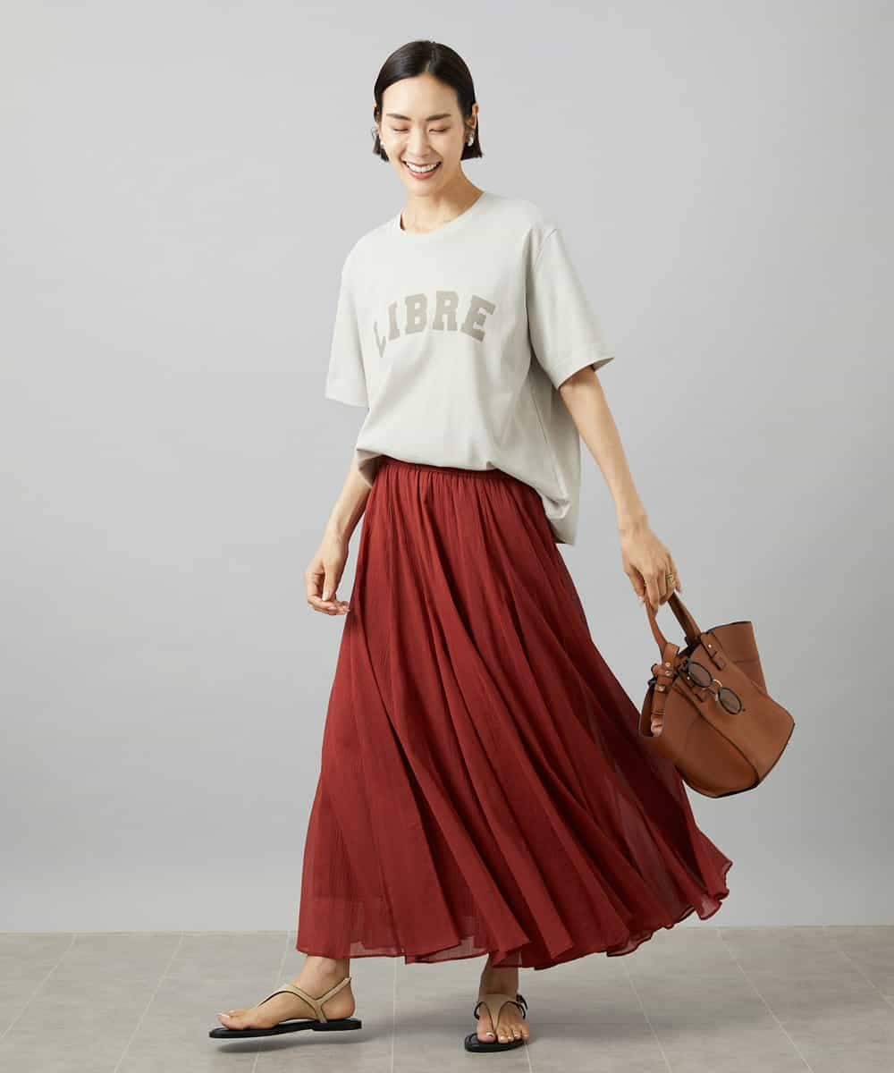 FMKGD02140 MICHEL KLEIN(ミッシェルクラン) ボクシ―ロゴＴシャツ ライトグレー
