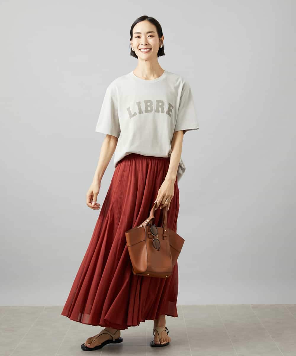 FMKGD02140 MICHEL KLEIN(ミッシェルクラン) ボクシ―ロゴＴシャツ ライトグレー