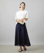 FMKGD02140 MICHEL KLEIN(ミッシェルクラン) ボクシ―ロゴＴシャツ ライトグレー
