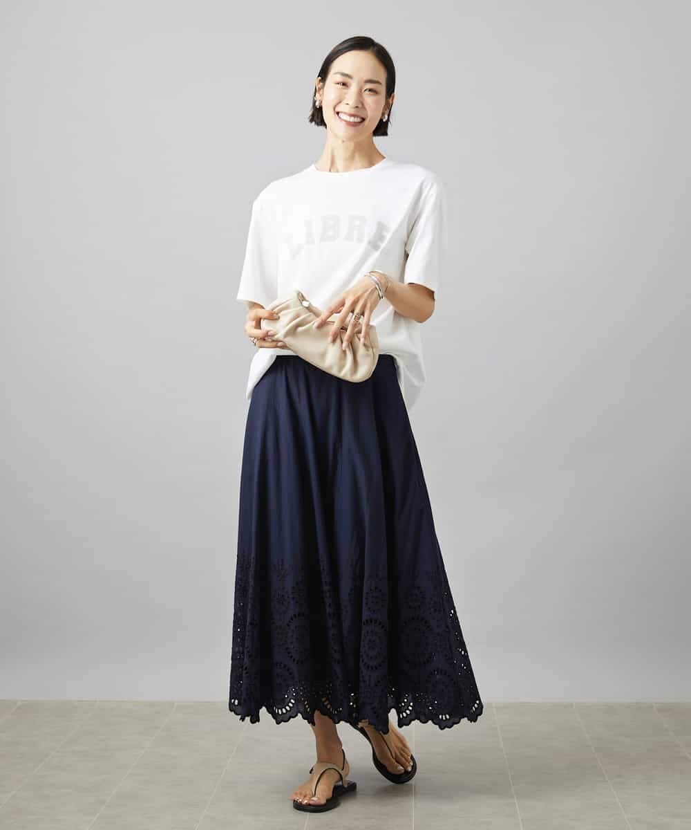 FMKGD02140 MICHEL KLEIN(ミッシェルクラン) ボクシ―ロゴＴシャツ ライトグレー