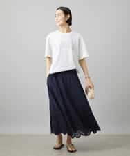 FMKGD02140 MICHEL KLEIN(ミッシェルクラン) ボクシ―ロゴＴシャツ ライトグレー