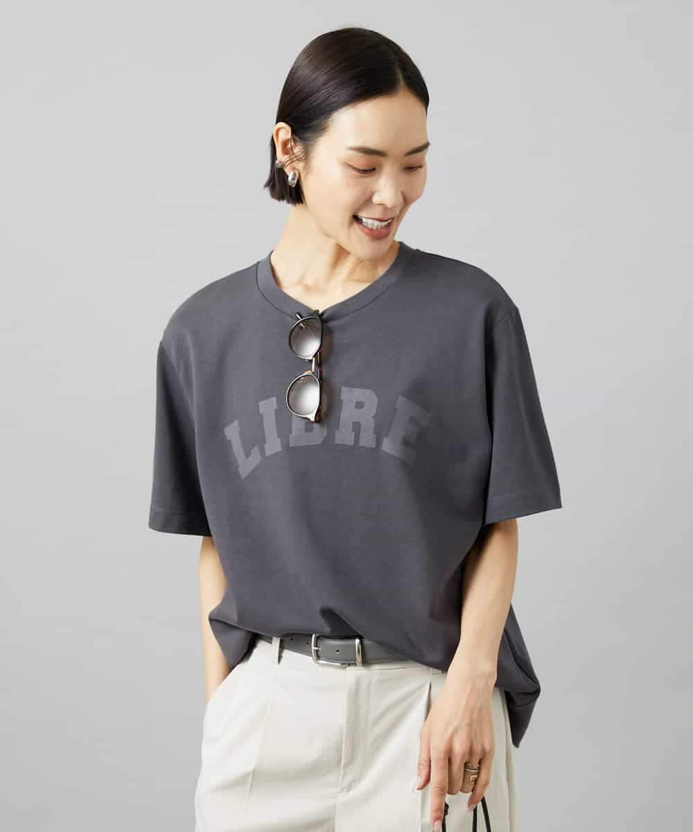FMKGD02140 MICHEL KLEIN(ミッシェルクラン) ボクシ―ロゴＴシャツ ライトグレー