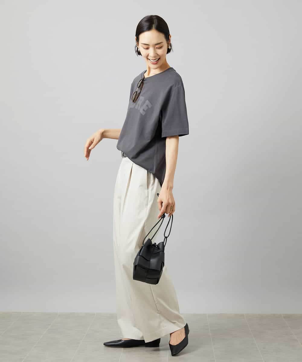 FMKGD02140 MICHEL KLEIN(ミッシェルクラン) ボクシ―ロゴＴシャツ ライトグレー