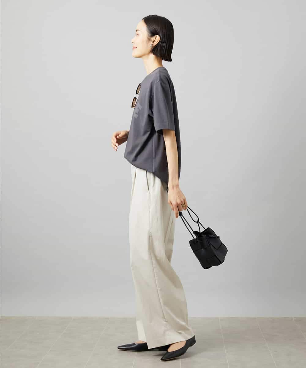 FMKGD02140 MICHEL KLEIN(ミッシェルクラン) ボクシ―ロゴＴシャツ ライトグレー