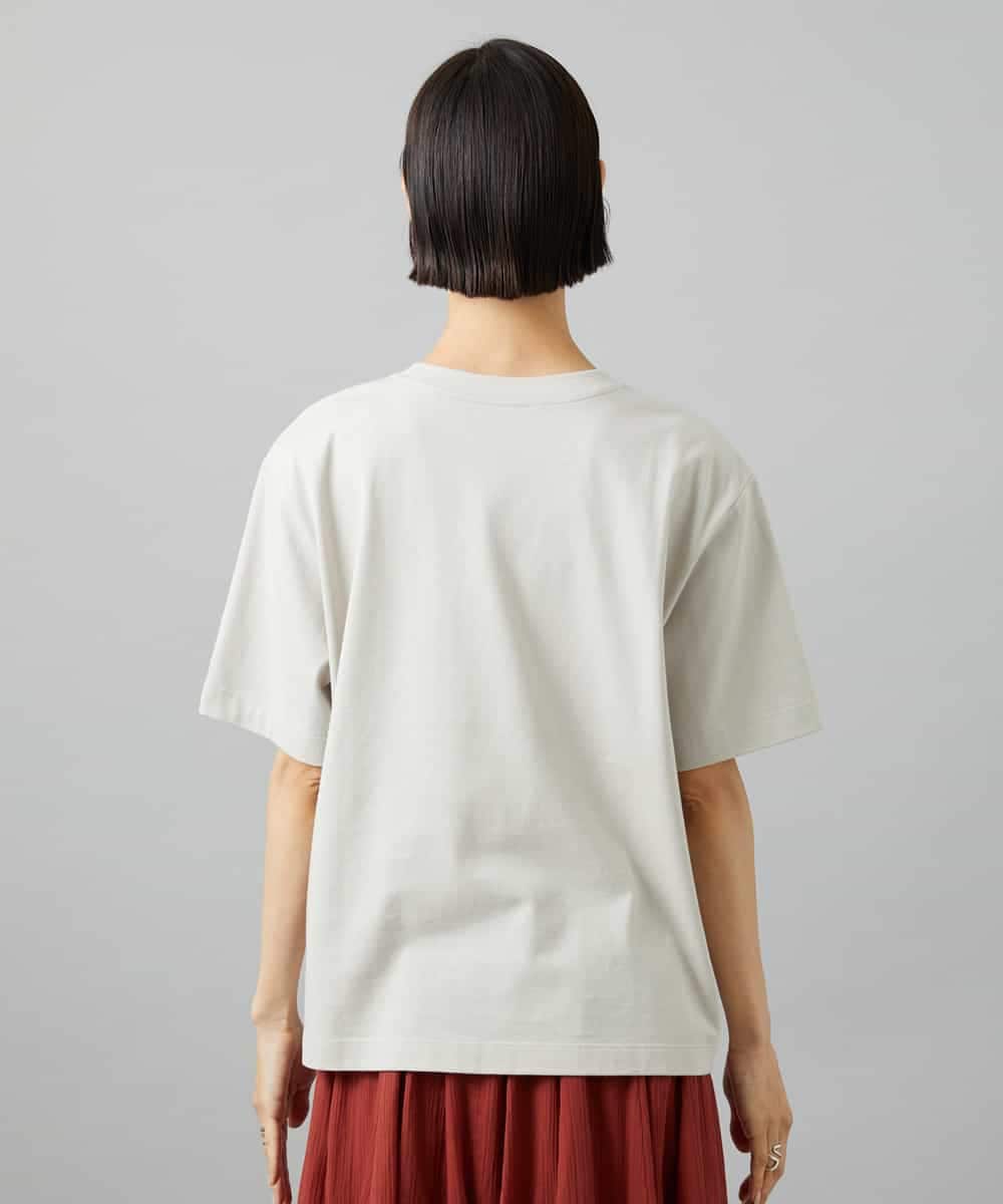 FMKGD02140 MICHEL KLEIN(ミッシェルクラン) ボクシ―ロゴＴシャツ ライトグレー