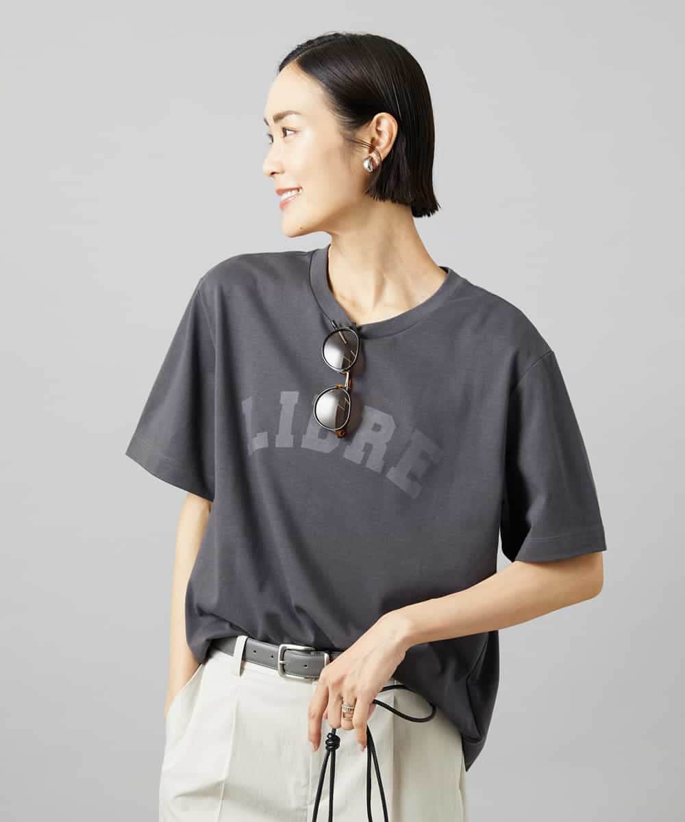 FMKGD02140 MICHEL KLEIN(ミッシェルクラン) ボクシ―ロゴＴシャツ ダークグレー