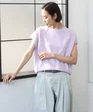 FMKGD03180 MICHEL KLEIN(ミッシェルクラン) オーガニックコットン フレンチスリーブプルオーバー ラベンダー