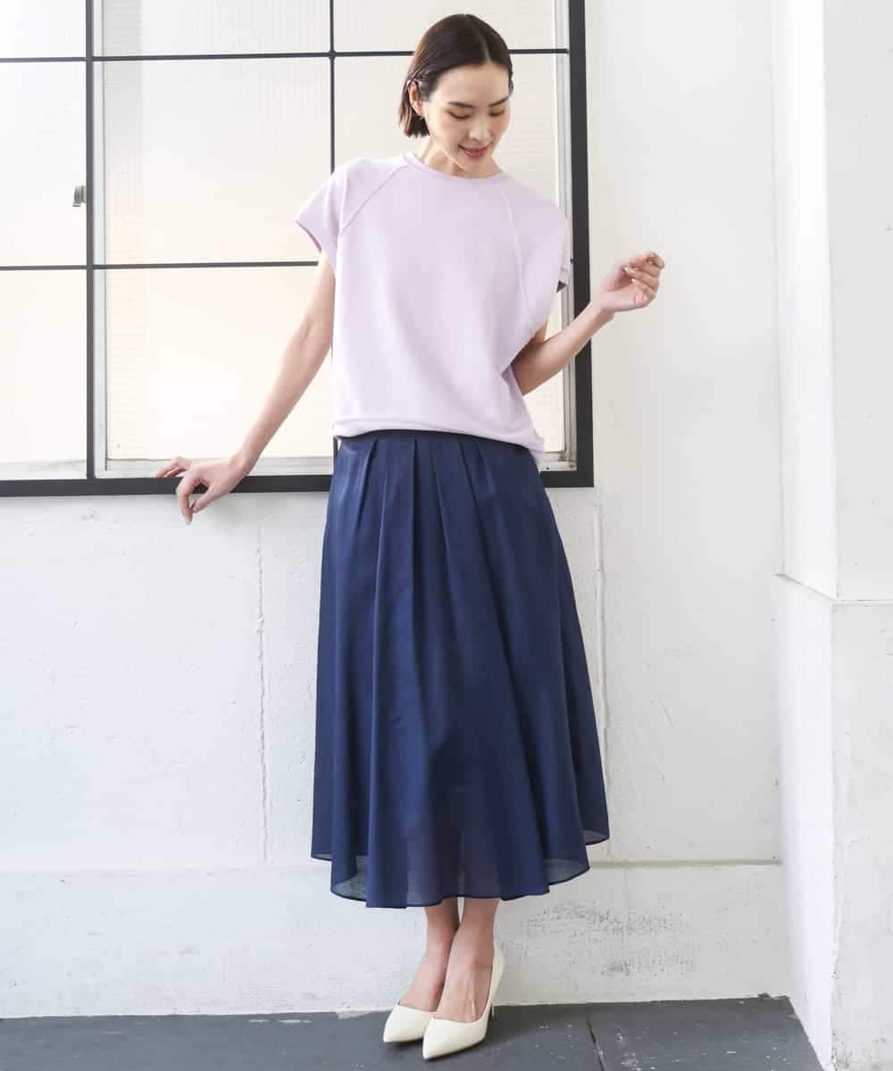 FMKGD03180 MICHEL KLEIN(ミッシェルクラン) オーガニックコットン フレンチスリーブプルオーバー ラベンダー