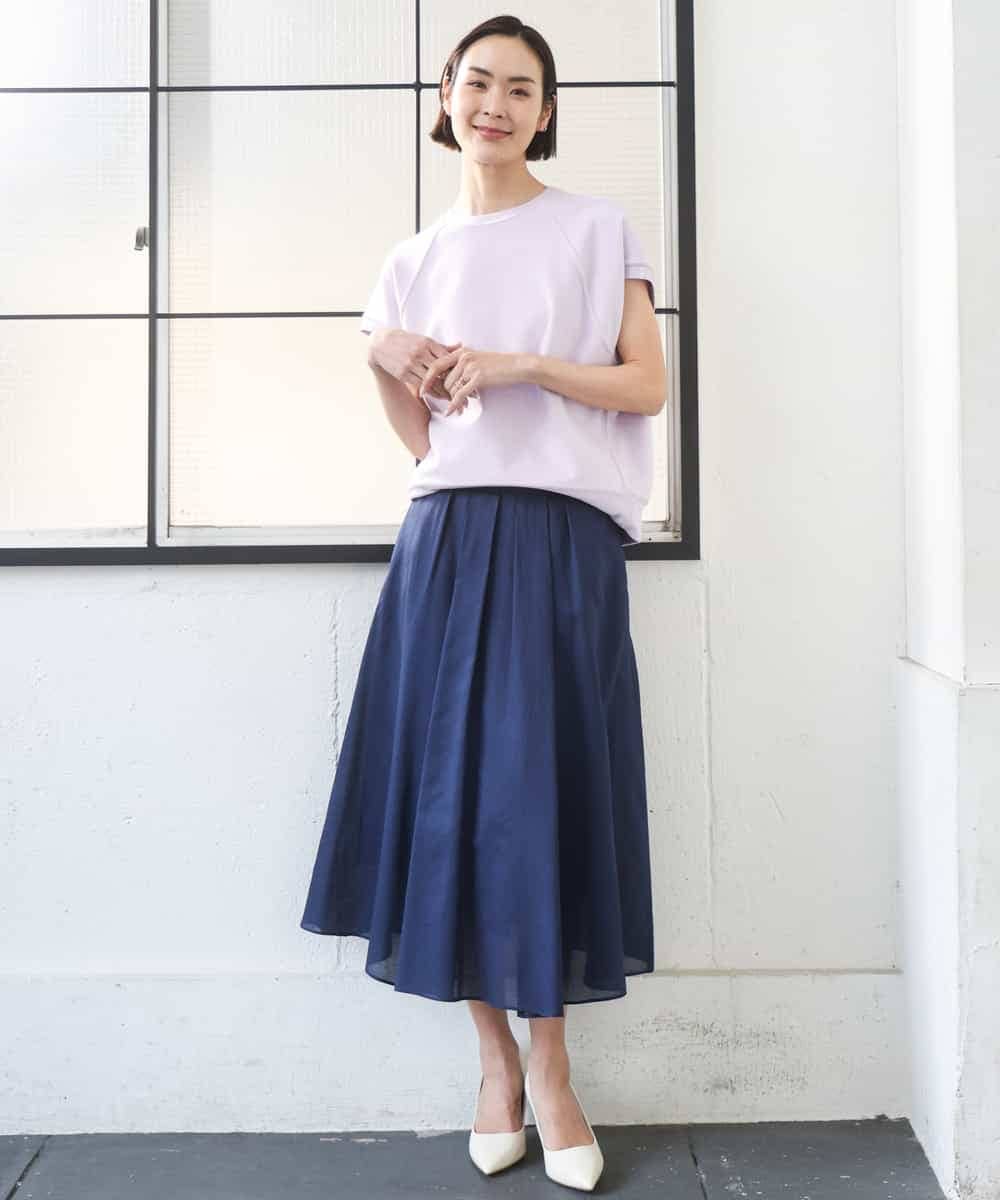 FMKGD03180 MICHEL KLEIN(ミッシェルクラン) オーガニックコットン フレンチスリーブプルオーバー ラベンダー