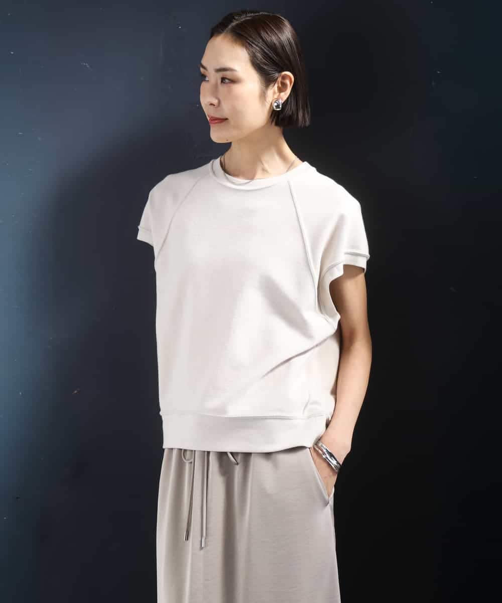 FMKGD03180 MICHEL KLEIN(ミッシェルクラン) オーガニックコットン フレンチスリーブプルオーバー ラベンダー