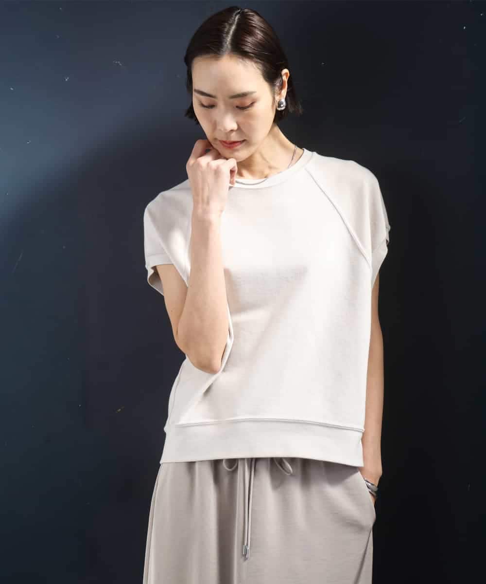 FMKGD03180 MICHEL KLEIN(ミッシェルクラン) オーガニックコットン フレンチスリーブプルオーバー ラベンダー