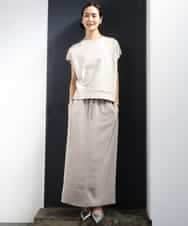 FMKGD03180 MICHEL KLEIN(ミッシェルクラン) オーガニックコットン フレンチスリーブプルオーバー ラベンダー