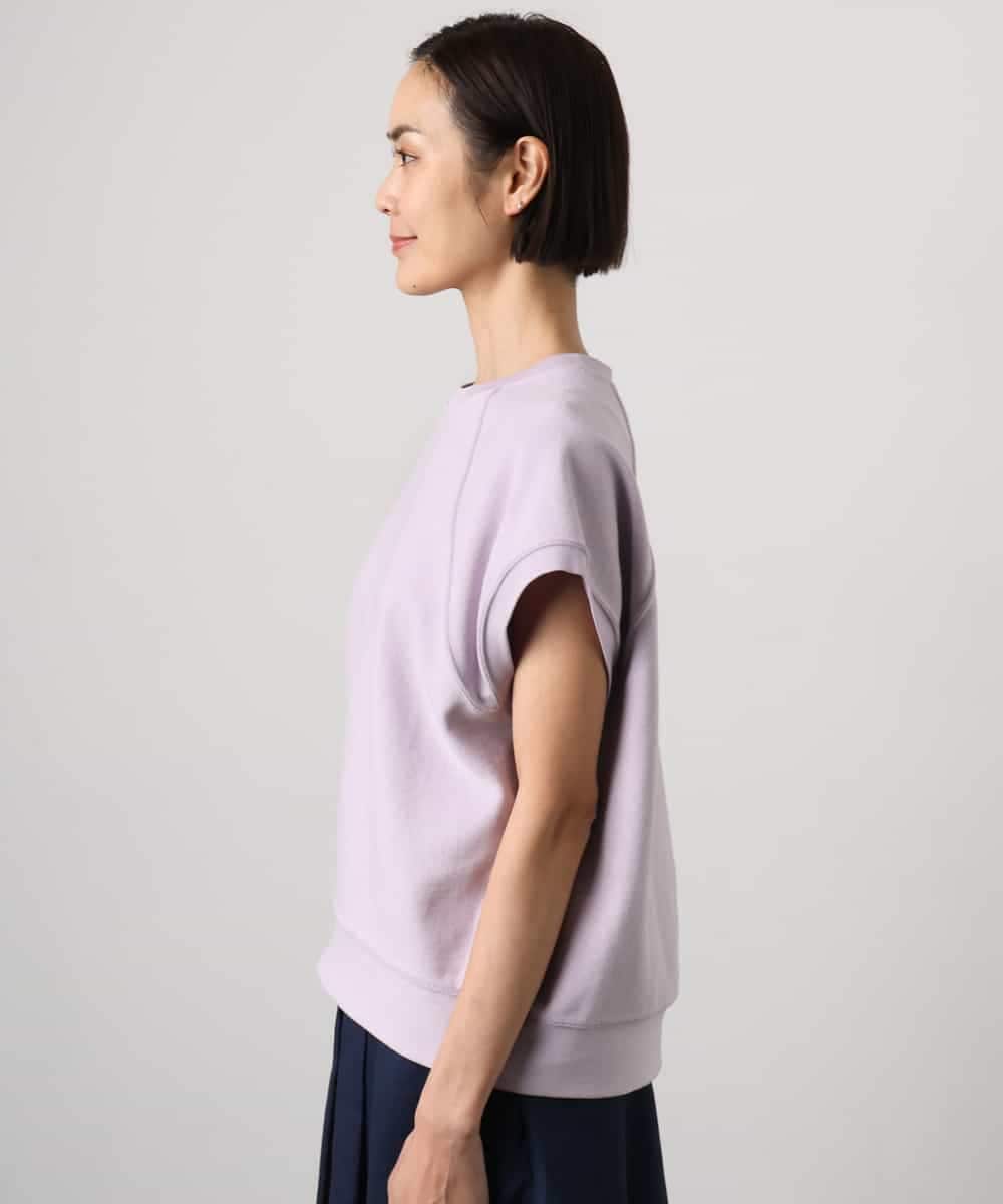 FMKGD03180 MICHEL KLEIN(ミッシェルクラン) オーガニックコットン フレンチスリーブプルオーバー ラベンダー