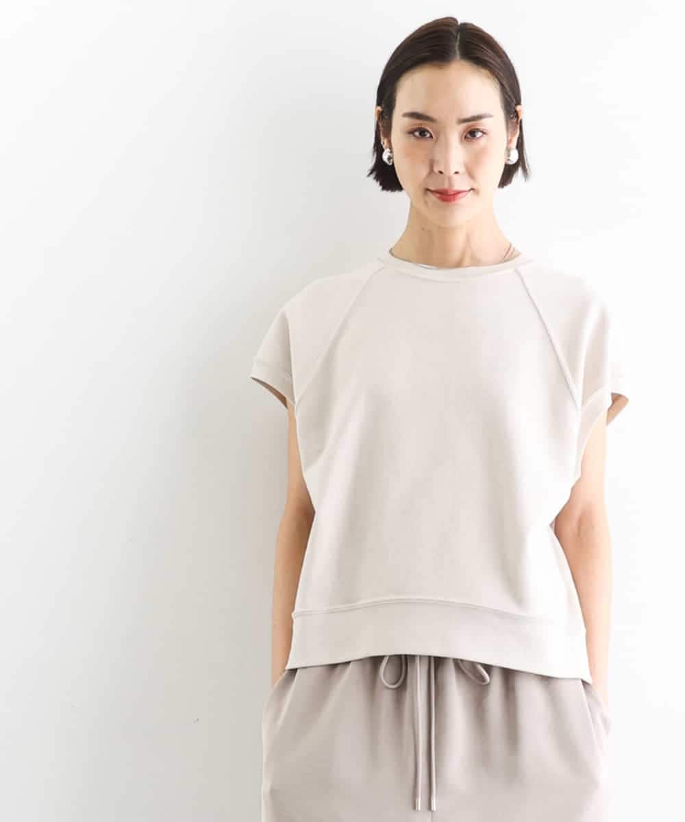 FMKGD03180 MICHEL KLEIN(ミッシェルクラン) オーガニックコットン フレンチスリーブプルオーバー ベージュ