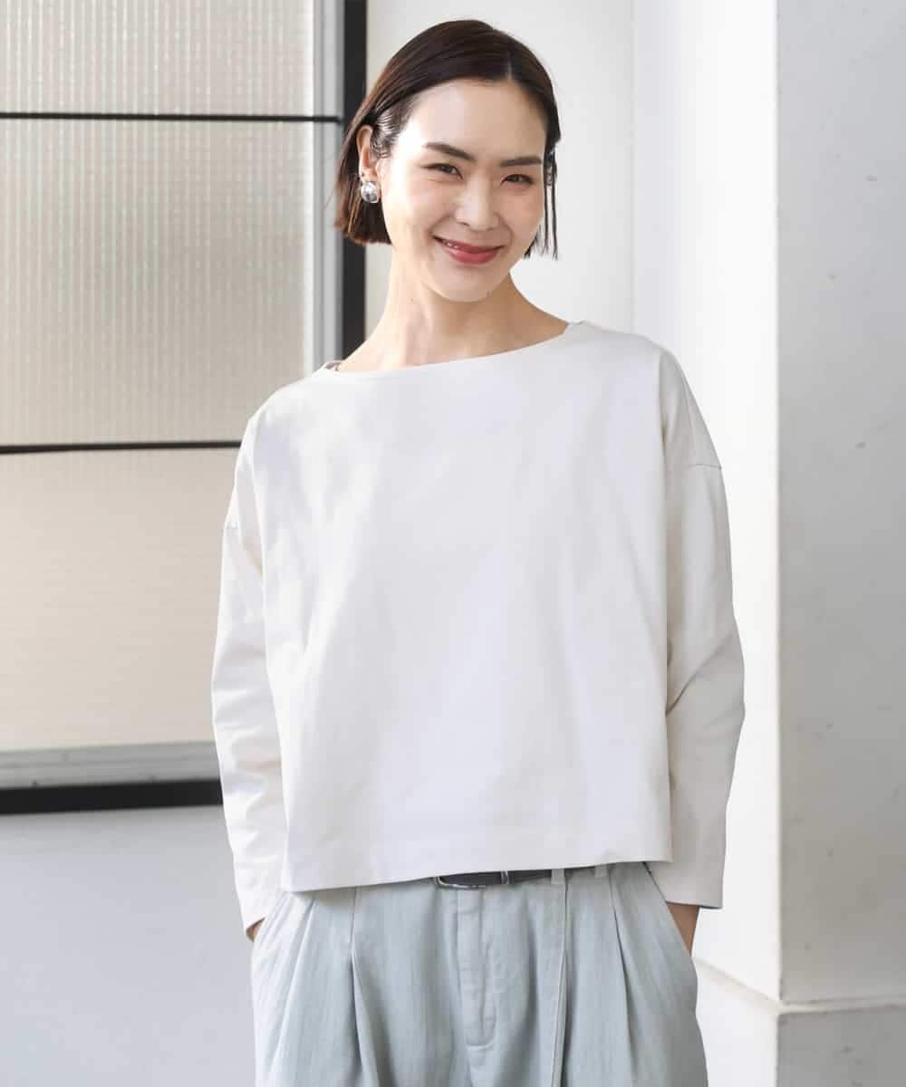 FMKGD04150 MICHEL KLEIN(ミッシェルクラン) タックデザイン バスクTシャツ アイボリー