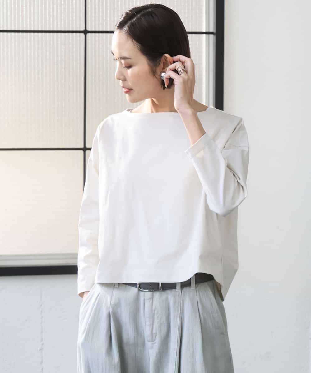 FMKGD04150 MICHEL KLEIN(ミッシェルクラン) タックデザイン バスクTシャツ アイボリー