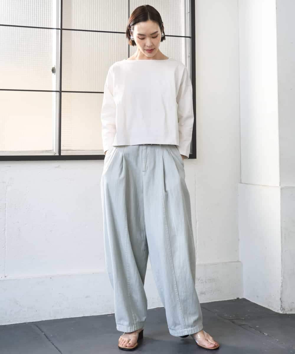 FMKGD04150 MICHEL KLEIN(ミッシェルクラン) タックデザイン バスクTシャツ アイボリー