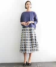 FMKGD04150 MICHEL KLEIN(ミッシェルクラン) タックデザイン バスクTシャツ アイボリー