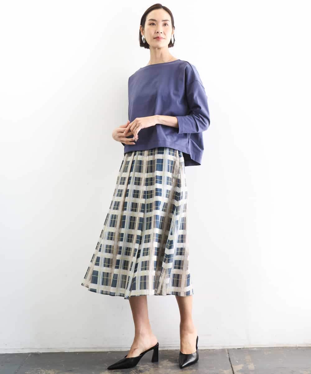 FMKGD04150 MICHEL KLEIN(ミッシェルクラン) タックデザイン バスクTシャツ アイボリー