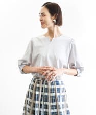 FMKGD05180 MICHEL KLEIN(ミッシェルクラン) 異素材スリーブカットソー ネイビー