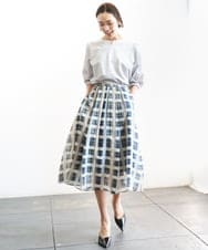 FMKGD05180 MICHEL KLEIN(ミッシェルクラン) 異素材スリーブカットソー ネイビー