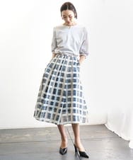 FMKGD05180 MICHEL KLEIN(ミッシェルクラン) 異素材スリーブカットソー ネイビー