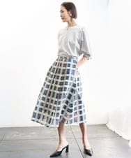 FMKGD05180 MICHEL KLEIN(ミッシェルクラン) 異素材スリーブカットソー ネイビー