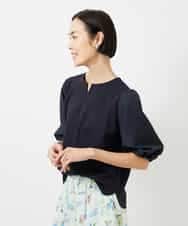 FMKGD05180 MICHEL KLEIN(ミッシェルクラン) 異素材スリーブカットソー ネイビー