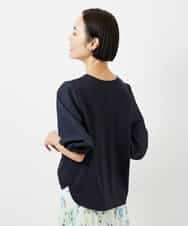 FMKGD05180 MICHEL KLEIN(ミッシェルクラン) 異素材スリーブカットソー ネイビー