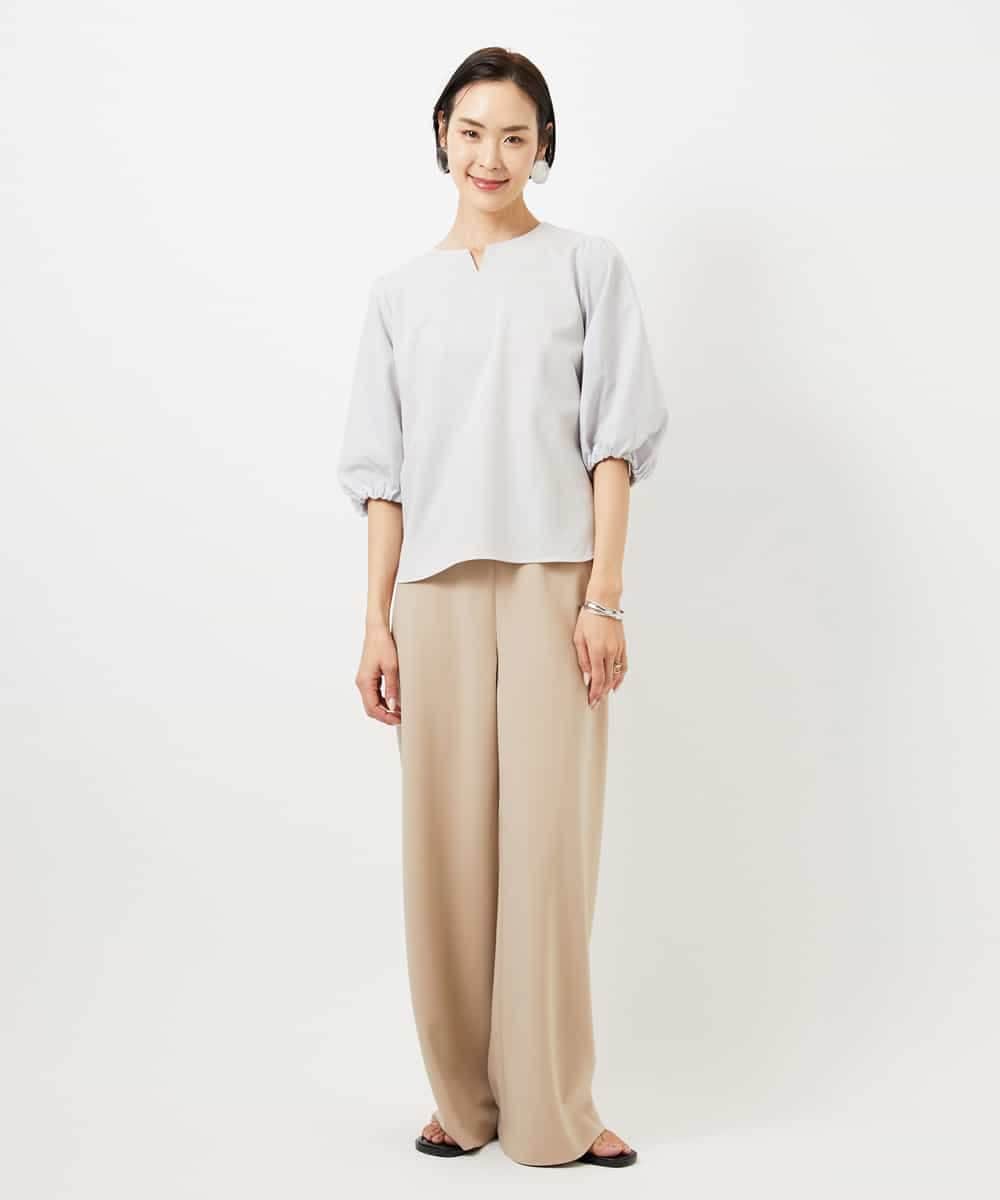 FMKGD05180 MICHEL KLEIN(ミッシェルクラン) 異素材スリーブカットソー ネイビー