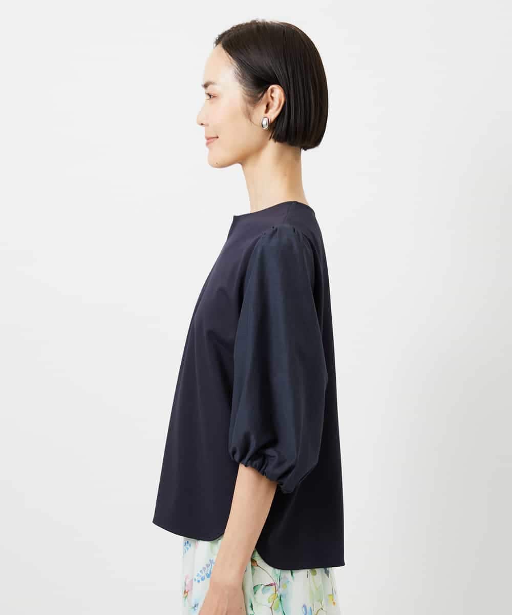 FMKGD05180 MICHEL KLEIN(ミッシェルクラン) 異素材スリーブカットソー ネイビー