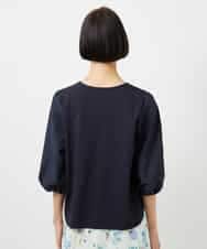 FMKGD05180 MICHEL KLEIN(ミッシェルクラン) 異素材スリーブカットソー ネイビー