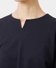 FMKGD05180 MICHEL KLEIN(ミッシェルクラン) 異素材スリーブカットソー ネイビー