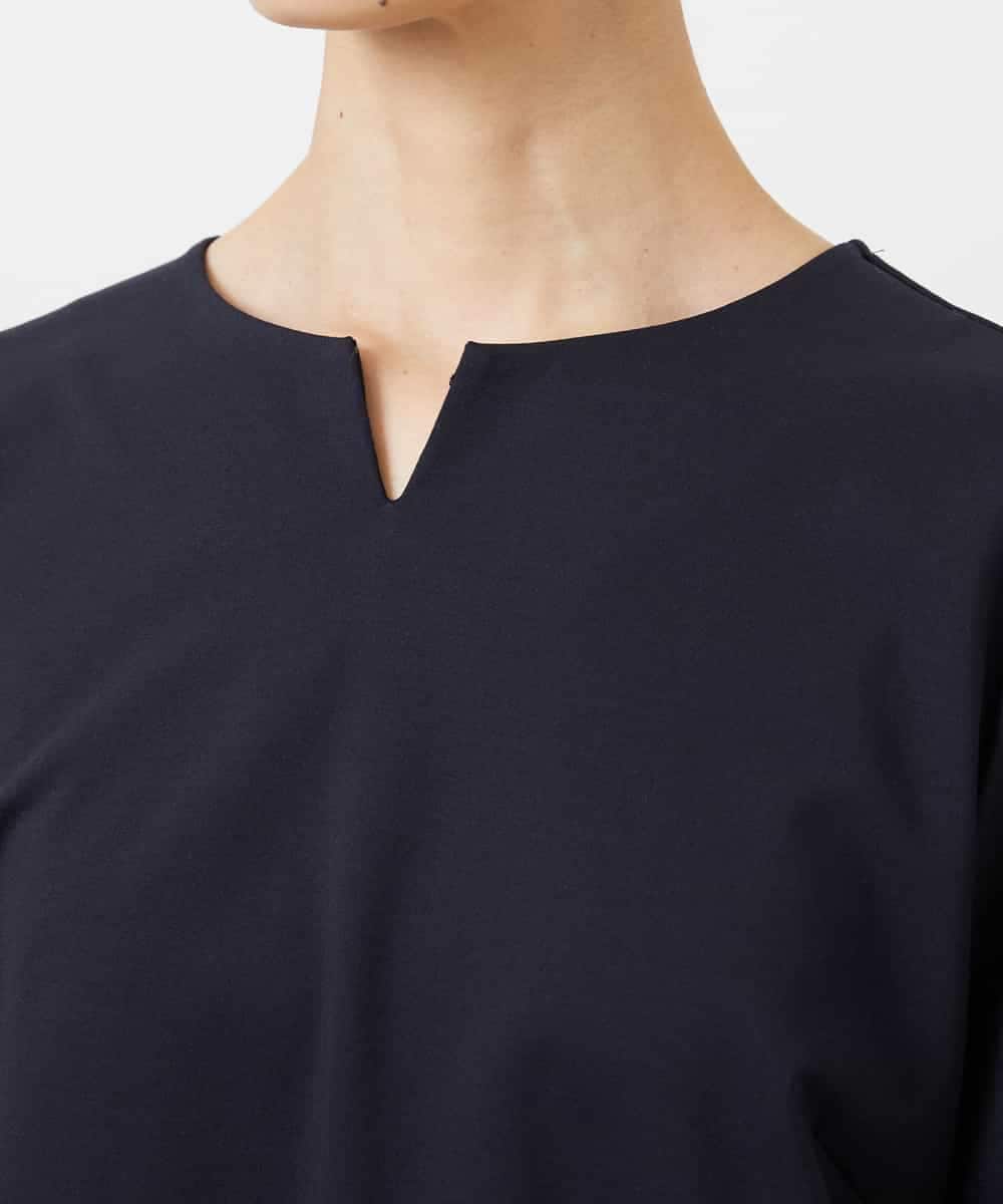 FMKGD05180 MICHEL KLEIN(ミッシェルクラン) 異素材スリーブカットソー ネイビー