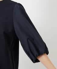 FMKGD05180 MICHEL KLEIN(ミッシェルクラン) 異素材スリーブカットソー ネイビー