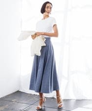 FMKGD07120 MICHEL KLEIN(ミッシェルクラン) [遮熱効果素材]クリーンシルエットTシャツ ブラック